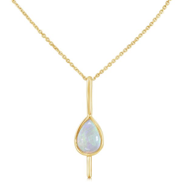 Yellow Gold Calibrated Light Opal Pendant Leslie E. Sandler Fine Jewelry and Gemstones rockville , MD