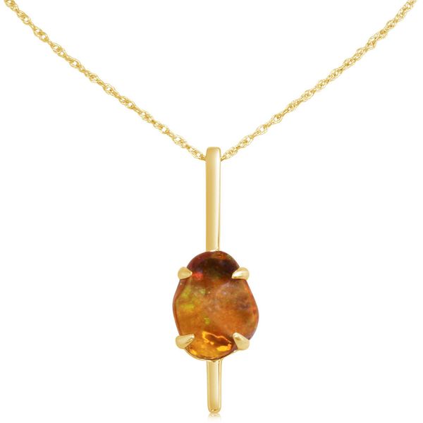 Yellow Gold Fire Opal Pendant Daniel Jewelers Brewster, NY