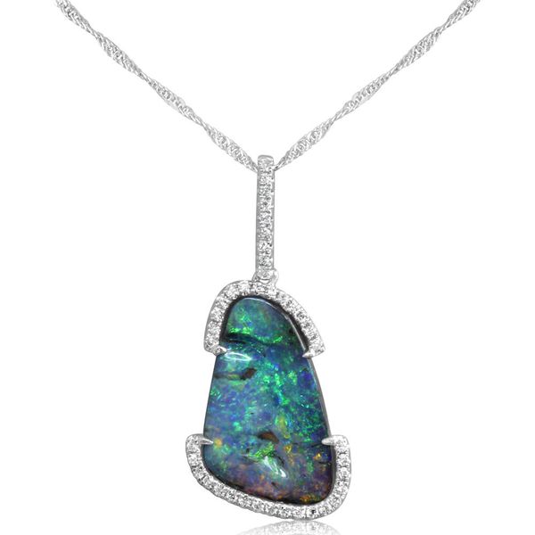 White Gold Boulder Opal Pendant Cravens & Lewis Jewelers Georgetown, KY