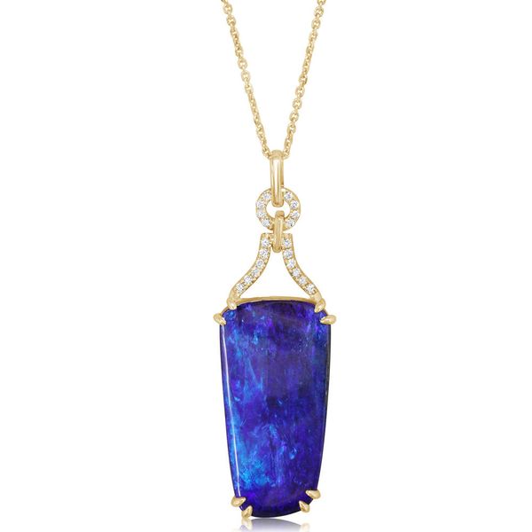 Yellow Gold Boulder Opal Pendant Timmreck & McNicol Jewelers McMinnville, OR