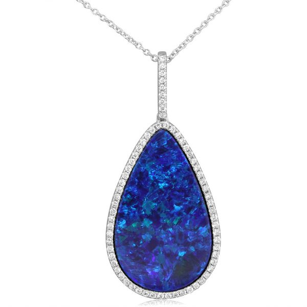White Gold Opal Doublet Pendant Whalen Jewelers Inverness, FL