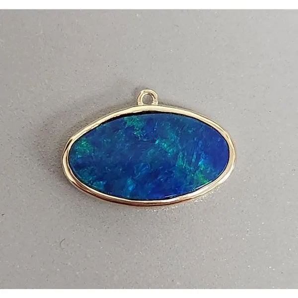 Yellow Gold Opal Doublet Pendant