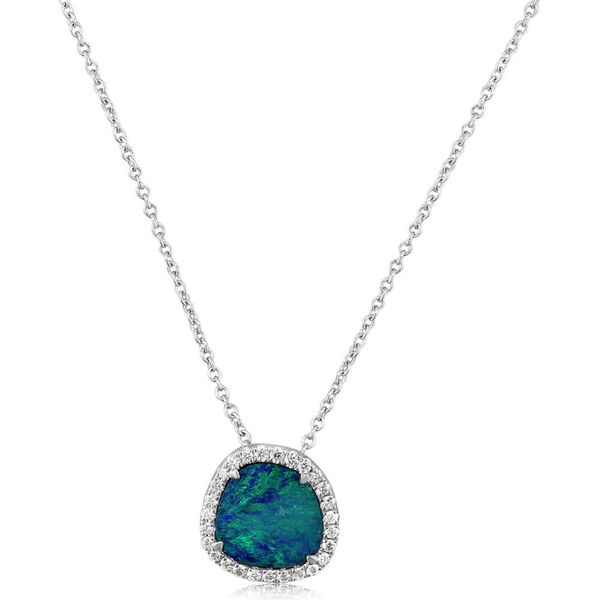 White Gold Opal Doublet Pendant Rick's Jewelers California, MD