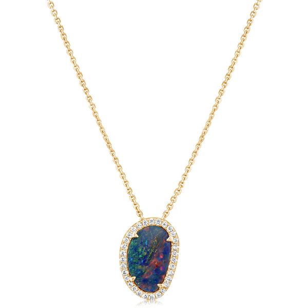 Yellow Gold Opal Doublet Pendant Whalen Jewelers Inverness, FL