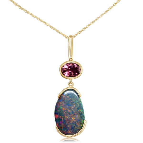 Yellow Gold Opal Doublet Pendant Cravens & Lewis Jewelers Georgetown, KY