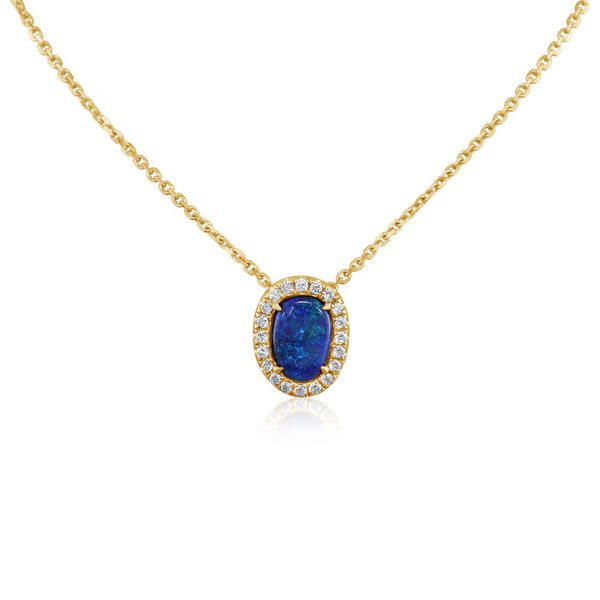 Yellow Gold Black Opal Pendant Blue Heron Jewelry Company Poulsbo, WA