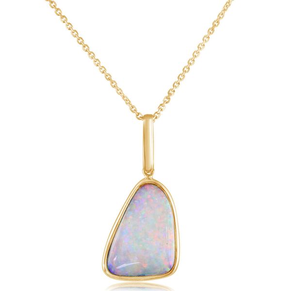 Yellow Gold Natural Light Opal Pendant Cravens & Lewis Jewelers Georgetown, KY