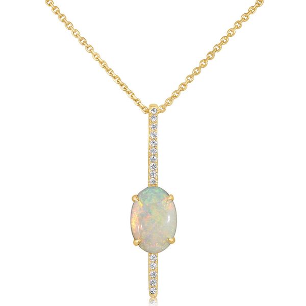 Yellow Gold Natural Light Opal Pendant Blue Heron Jewelry Company Poulsbo, WA