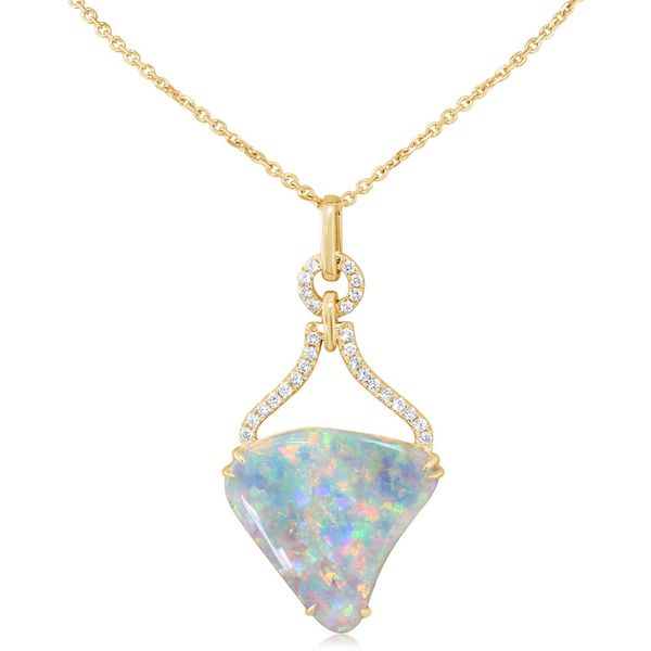 Yellow Gold Natural Light Opal Pendant Jerald Jewelers Latrobe, PA