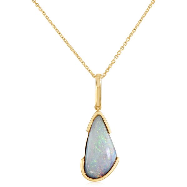 Yellow Gold Natural Light Opal Pendant Mar Bill Diamonds and Jewelry Belle Vernon, PA