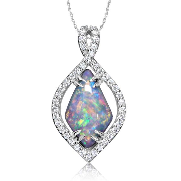 White Gold Natural Light Opal Pendant Mitchell's Jewelry Norman, OK