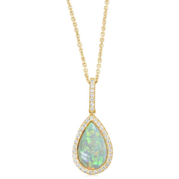 Yellow Gold Natural Light Opal Pendant Jones Jeweler Celina, OH