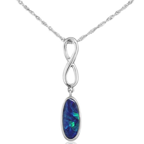 White Gold Opal Doublet Pendant Daniel Jewelers Brewster, NY