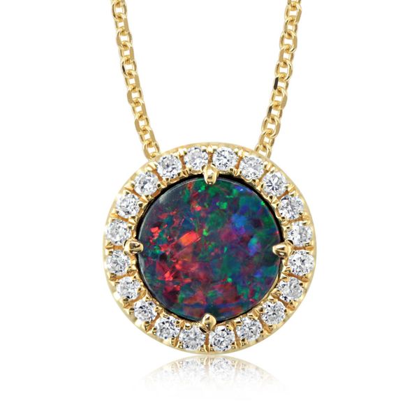 Yellow Gold Opal Doublet Pendant Towne & Country Jewelers Westborough, MA