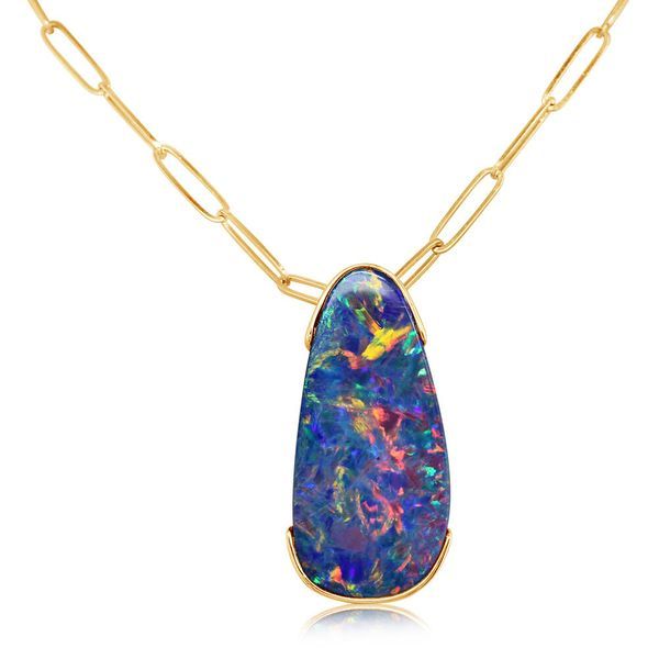 Yellow Gold Opal Doublet Pendant The Jewelry Source El Segundo, CA