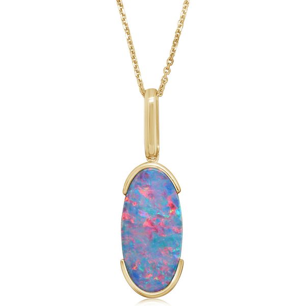 Yellow Gold Opal Doublet Pendant Mitchell's Jewelry Norman, OK