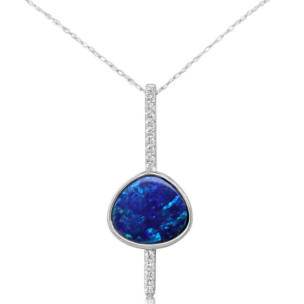 White Gold Opal Doublet Pendant Futer Bros Jewelers York, PA