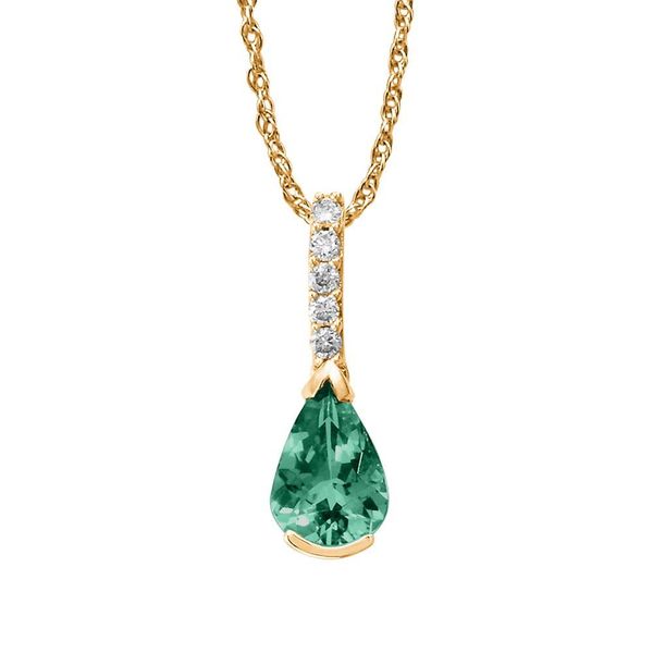 Yellow Gold Emerald Pendant Cravens & Lewis Jewelers Georgetown, KY