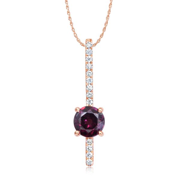 Rose Gold Rhodolite Garnet Pendant Leslie E. Sandler Fine Jewelry and Gemstones rockville , MD
