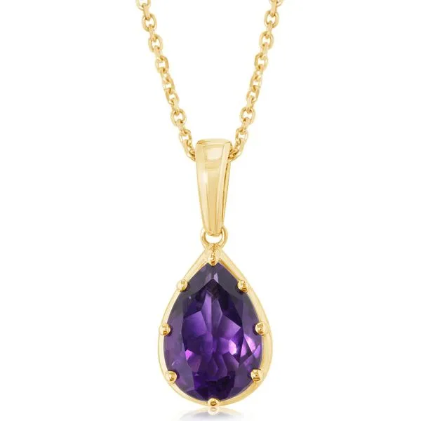 Yellow Gold Amethyst Pendant