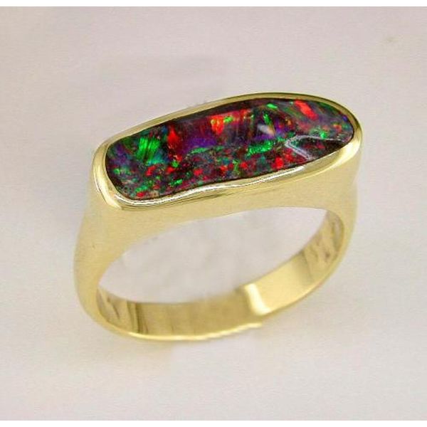 Yellow Gold Boulder Opal Ring Daniel Jewelers Brewster, NY