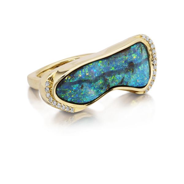 Yellow Gold Boulder Opal Ring Towne & Country Jewelers Westborough, MA