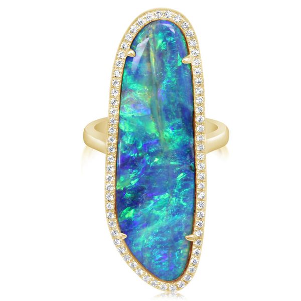 Yellow Gold Boulder Opal Ring Paul James Jewelers Angels Camp, CA
