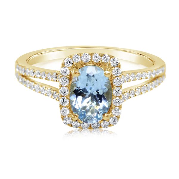 Yellow Gold Aquamarine Ring John E. Koller Jewelry Designs Owasso, OK
