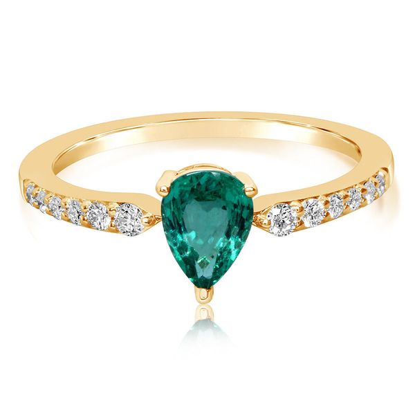 Yellow Gold Emerald Ring Towne & Country Jewelers Westborough, MA