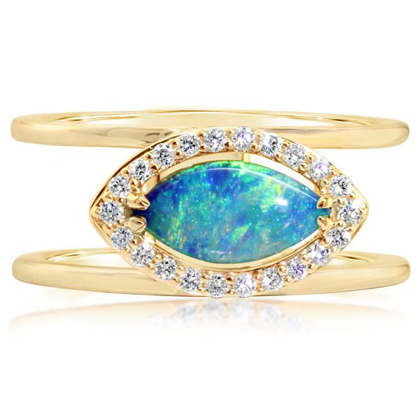 Yellow Gold Calibrated Light Opal Ring Blue Marlin Jewelry, Inc. Islamorada, FL