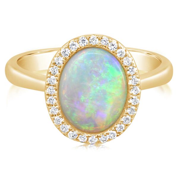Yellow Gold Calibrated Light Opal Ring Blue Marlin Jewelry, Inc. Islamorada, FL