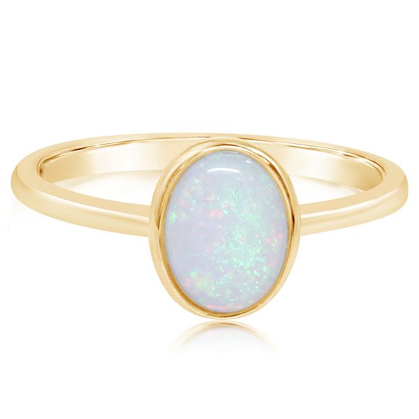 Yellow Gold Calibrated Light Opal Ring Cravens & Lewis Jewelers Georgetown, KY