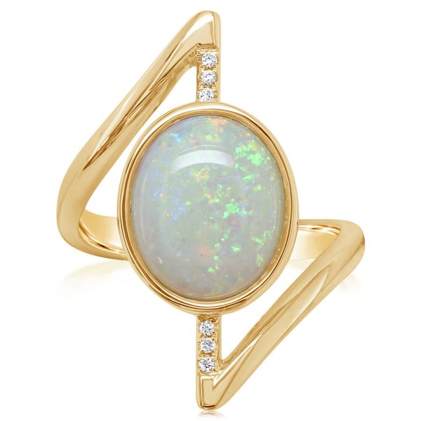 Yellow Gold Calibrated Light Opal Ring