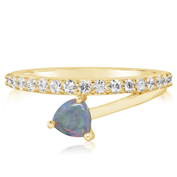Yellow Gold Calibrated Light Opal Ring Morrison Smith Jewelers Charlotte, NC