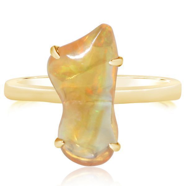 Yellow Gold Fire Opal Ring Mitchell's Jewelry Norman, OK