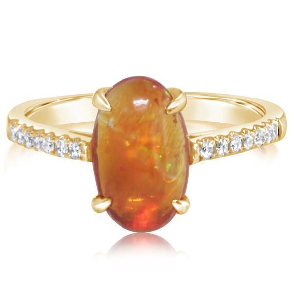 Yellow Gold Fire Opal Ring Towne & Country Jewelers Westborough, MA