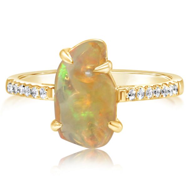 Yellow Gold Fire Opal Ring Jerald Jewelers Latrobe, PA