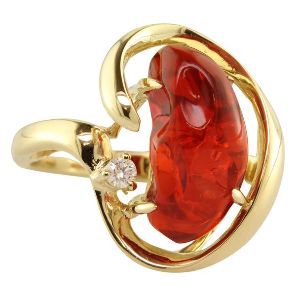 Yellow Gold Fire Opal Ring Jones Jeweler Celina, OH