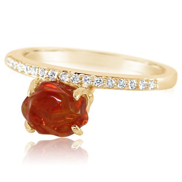 Yellow Gold Fire Opal Ring John E. Koller Jewelry Designs Owasso, OK
