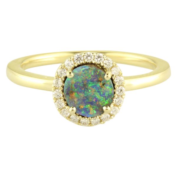 Yellow Gold Fire Opal Ring Image 2 Brynn Marr Jewelers Jacksonville, NC
