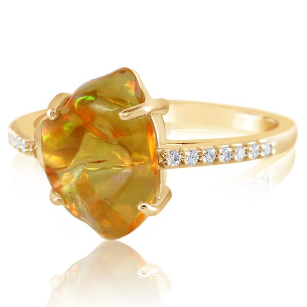 Yellow Gold Fire Opal Ring Towne & Country Jewelers Westborough, MA