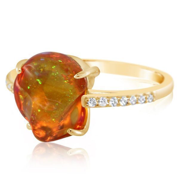 Yellow Gold Fire Opal Ring Jones Jeweler Celina, OH