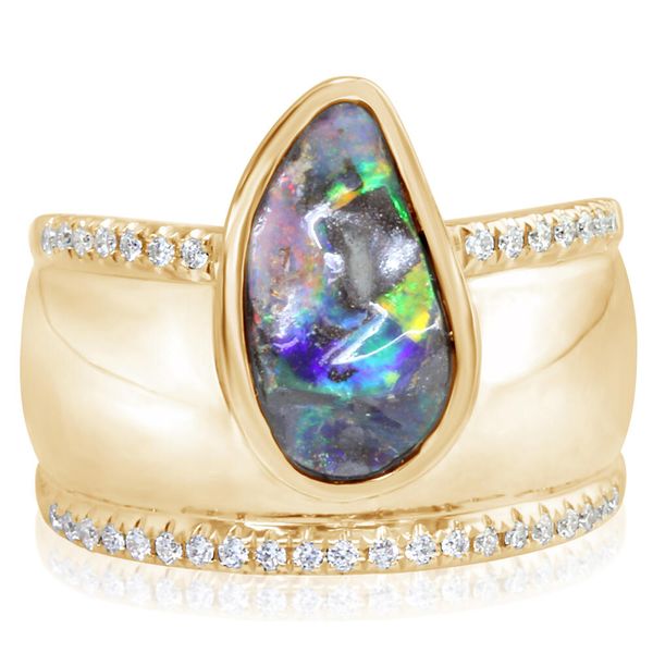 Yellow Gold Boulder Opal Ring Ware's Jewelers Bradenton, FL