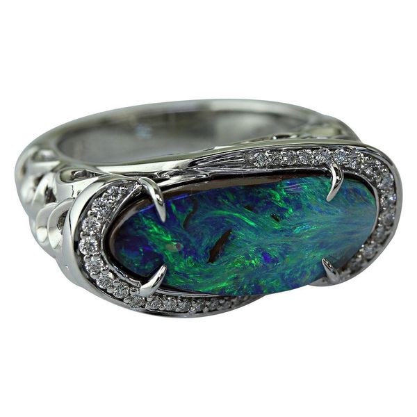 White Gold Boulder Opal Ring Smith Jewelers Franklin, VA