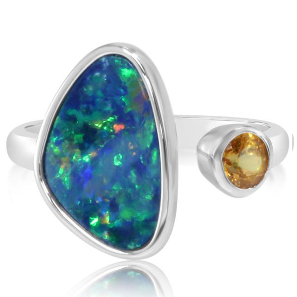 White Gold Opal Doublet Ring Brynn Elizabeth Jewelers Ocean Isle Beach, NC