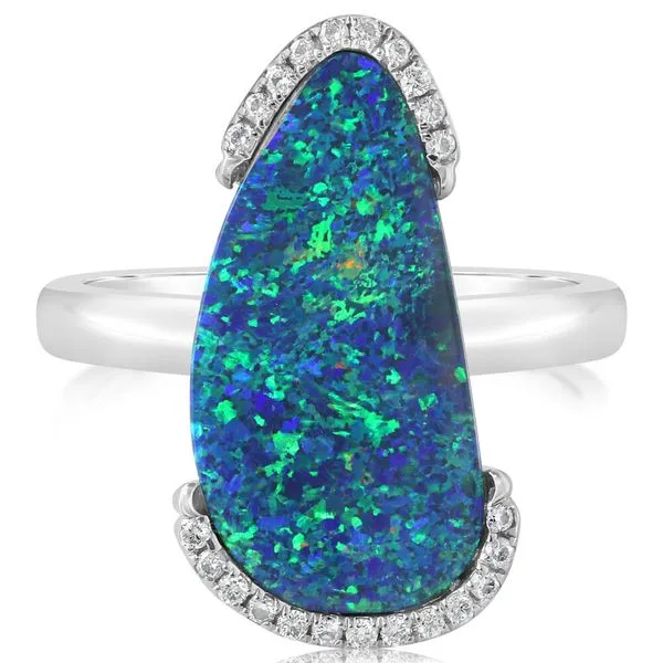 Parle White Gold Opal Doublet Ring RMDBT2A624WI Clater Jewelers