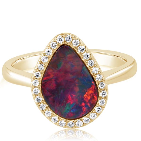 Yellow Gold Opal Doublet Ring Miner's Den Jewelers Royal Oak, MI