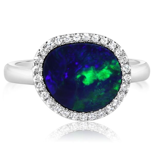 White Gold Opal Doublet Ring Priddy Jewelers Elizabethtown, KY