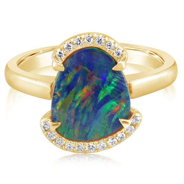 Yellow Gold Opal Doublet Ring The Jewelry Source El Segundo, CA