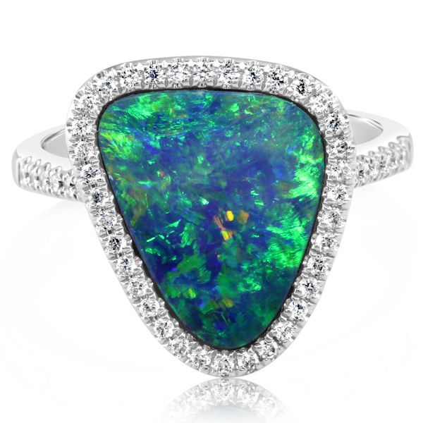 White Gold Opal Doublet Ring Blue Marlin Jewelry, Inc. Islamorada, FL